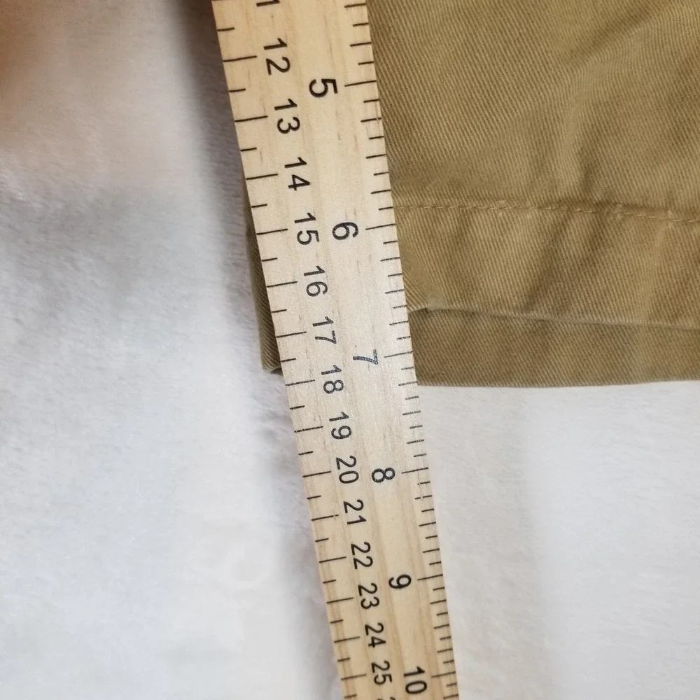 Reyn Spooner Mens Khaki Pleated Chino Shorts 100% Cotton Elastic Waist Tan 36‎